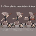 Premium 3-in-1 Baby Travel System: Reversible Seat Pram Stroller, Folding Design for 0-3 Years - Image 6