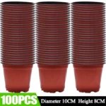 100/20x Seeding Nursery Pot Black Red Plants Nursery Pots Seedling Cups Grow Box Planters Home Garden Potted Container Wholesale