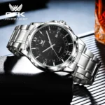 OPK Brand Steel Belt Dual Calendar Men's Quartz Watch 6003 - Image 4
