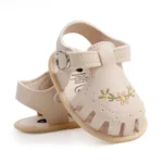 Newborn Baby Girl Sandals Summer Embroidered Leisure Comfortable Lightweight Floral Soft Sole Wrap Toe Sandals For 0-18M - Image 7