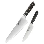 XINZUO Premium Modern 1-8PCS Din 1.4116 Stainless Steel Chef, Santoku, Utility & Paring Knife Set with Black Ebony Handles