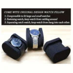 1pc Black Watch Storage Box - Hard Case W/Soft Pillows, Velvet Lined for Jewelry & Watches Protection - Image 6