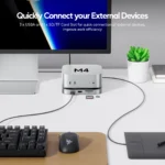 PULWTOP Mac Mini M4 Dock with 4TB SSD Enclosure, USB C HUB Support HDMI 4K 60Hz, USB A 2.0, SD/TF, Audio for Mac Mini M4/M4 Pro