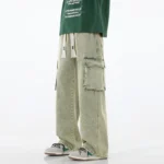 Men Cargo Jeans Baggy American High Street Y2K Multi-pocket