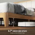 Full Size Upholstered Headboard Platform Bed with Wooden Slats, No Box Spring Needed, Easy Assembly, Natural Finish - Image 4