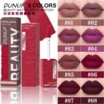 Matte Velvet Lipstick Lip Gloss Waterproof Smooth Long-Lasting Non-sticky Non-transfer Deep Red Nude Y2K Daily&Party Makeup Gift