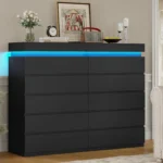 Tall 5 Drawer Dresser with LED Light, Modern Chest of Drawers for Bedroom,Closet Dressers with Drawers, Customized - Image 4