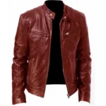 2023 Fashion Mens Leather Jacket Slim Fit Stand Collar PU Jacket Male Anti-wind Motorcycle Lapel Diagonal Zipper Jackets Men - Image 12