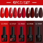 LILYCUTE 4/5Pcs/Set 7ML Nude Pink Gel Nail Polish and Translucent Jelly Nail Art Gel Semi Permanent Soak Off Design Manicure Set - Image 9