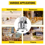 SucceBuy 10-30L Electric Dough Machine Stainless Steel Commercial Cream Egg Whisk Mixer Processor Kitchen Food Stand Blender - Image 2