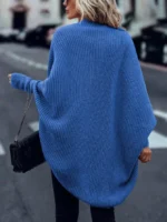 Ladies Elegant Open Cardigan Knitted Sweater Spring Autumn Outerwear Loose Long Sleeve Top for Holiday Versatile Casual Wear