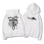 European American High Street Spider Cross Autumn Winter Fleece Warm Hooded Sweatshirt Casual Adult Men Versatile Soft Daily Use - Image 4
