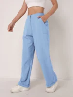 Elegant Solid Color Linen Wide Leg Pants for Women High Waist Drapey Casual Summer - Image 7