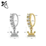 ZS 1 Piece 20G Trendy Hoop Nose Rings Women Moon Star Flower Pendant Septum Piercing Ear Helix Cartilage Piercings Jewelry 8MM - Image 35