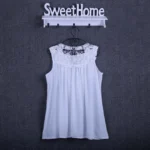Summer tops for women  Fashion Lace Chiffon blouse V-Neck Loose Casual Chiffon Shirt - Image 3