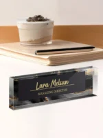 20*6CM Personalized Acrylic Desk Name Plate, 8 Wild Flower Designs, Custom Office Decor, Graduation Gift,Back to School Supplies - Image 4