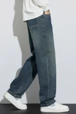 Unisex Relaxed Vintage Blue Jeans - Image 4