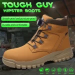 Rotating Button Work Shoes for Men Anti Puncture Protective Boots Sneakers Waterproof Work Safety Shoes Non Slip Steel Toe shoes
