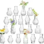 10PCS/SET Retro Relief Mini Glass Vase Crystal Clear European Style Small Vase Set Decorative Elegant Flower Holder - Image 4