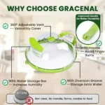 10-Inch Microwave Splatter Cover Clear Plastic Heat Resistant Microwave Oven Dish Plate Cover with Handle and Water Steamer