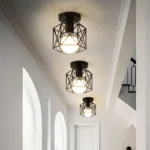 Retro E27 Ceiling Lights for Balcony Corridor Indoor Interior Black Ceiling Lamps Decor Metal for Bedroom Aisle Porch AC110-220V - Image 3