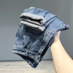 Men's Jeans Streetwear Fashion Tapered Pants Blue - Image 6