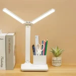 LED Desk Lamp USB Dimmable Touch Foldable Table Lamp with Calendar Temperature Clock Night Light for Study Reading Lamp - Image 6