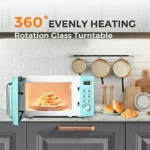 Retro Microwave 0.7Cu.ft 700 Watt Countertop Microwave with 5 Micro Power Defrost Auto Cooking Function LED Display Child Lock