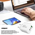 EU plug Triple USB Charger Block 65W Multi-Port USB - Image 6