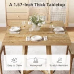 Tribesigns 31.5 Inch Modern Dining Table, Square Kitchen Table for Small Space, Perfect for 2-4 People, Mid-Century Modern Style - Image 6