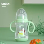 Large caliber baby bottle, 300ml/10.5oz, durable PPSU, straw and balancer – wide mouth design, suitable for easy learning