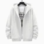 Men's  Trendy Hoodie Cardigan Autumn Hooded Sweatshirt Solid Color - Image 8