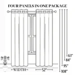 4 Panels 100% Blackout Curtains, Thermal Noise Reduce Privacy Drapes, Modern Home Xmas Decor for Living Room Bedroom Balcony