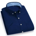 Men’s new short sleeve thin shirt Oxford woven shirt breathable business leisure free ironing spring and summer slim fit