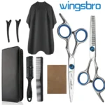6 Inch Barber Scissors Kit Hair Cutting Scissors Barber Accessories Professional Tail Comb Cape Set - Image 8