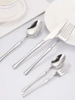 30/40/60pcs Silver Flatware Set Stainless Steel Tableware Knife Fork Coffee Spoon Dinnerware Dishwasher Safe Dinner Cutlery - Image 6