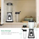BioloMix 1300W Smoothie Maker with 1.5L Glass Jar Personal Blender for Frozen Fruit Drinks And Sauces - Image 5