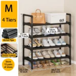 Multiple Layers Metal Shoe Rack, Large Capacity Shoe Organizer for Entryway, Closet, Garage, Shoe Shelf for Living Room
