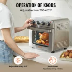 SucceBuy 18L 1700W Air Fryer Toaster Oven Stainless Steel Toaster Ovens Countertop Combo with Grill Home and Commercial Use - Image 4