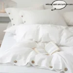 3pcs  100% cotton bedding set Double Duvet Cover Set 220x240 Solid Twist Cotton King Size Bedding Set Quilt Cover Set - Image 5