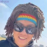 【CC22】Men Women Synthetic Wig False Braid Dreadlocks Beanie Cap Handmade Crochet Hat Cosplay Party Headwear Warm Knitted Wig Hat