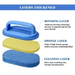 1PC Kitchen Sponge Wipe Thickening Cleaning Brush with Handle  Bathroom Tile Bathtub Cleaning Sponge Cleaning Supplies Cleaner - Image 6