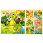 3D Cube Wooden Puzzle Children's Nine Pieces Six-sided Wooden Block Tray Children's Montessori Learning Educational Puzzle Toys - Image 4