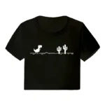 Casual Crop Tops 2000s Y2k Print Women Tee Shirt Harajuku