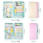 10/12/18Pcs Nail Clippers Set Stainless Steel Manicure Pedicure Kit Grooming Tools With Travel Case - Image 6