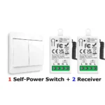 433MHz Wireless Smart On Off Switch 220V Mini Relay,86 Self-Powered Push Button Wall Switch No Need Battery for Home Improvement