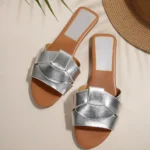 Luxury Designer Women's Flat Slippers Woven Comfortable Women's Shoes Casual Bottom Slippers 2025 New Summer Sandalias Mujer - Image 15