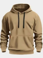 Fall/winter New Arrival Men’s fleece Hoodie High Quality Solid Color Hooded Sweatshirt Male Fashionable street style sweatshirt