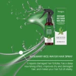 Rosemary Hair Growth Spray with Rice Water Hair Care Oil for Scalp Hydrate Thickness Anti-Flake Soft Smooth Strengthen Hair Mist