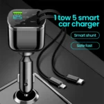 Elough 5 IN 1 Car Charger Retractable USB
